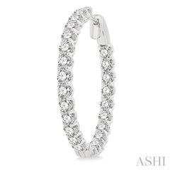 5.00 ctw Inside-Out Round Cut Diamond Hoop Earrings in 14K White Gold