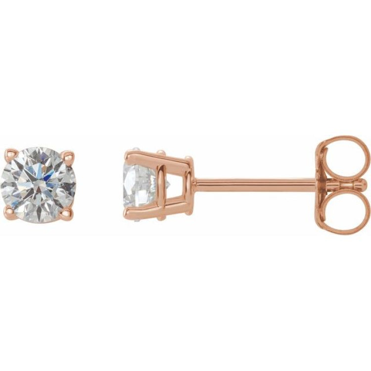 14K Rose 1/2 CTW Natural Diamond Earrings