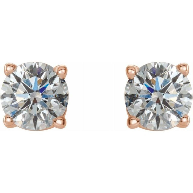 14K Rose 1/2 CTW Natural Diamond Earrings