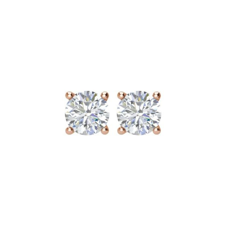 14K Rose 1 CTW Natural Diamond Earrings