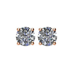 14K Rose 1 1/2 CTW Natural Diamond Earrings