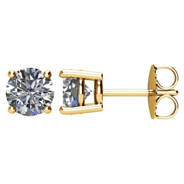 14K Yellow Gold 1 1/2 CTW Natural Diamond Earrings