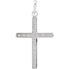Platinum 1/2 CTW Natural Diamond Cross Pendant