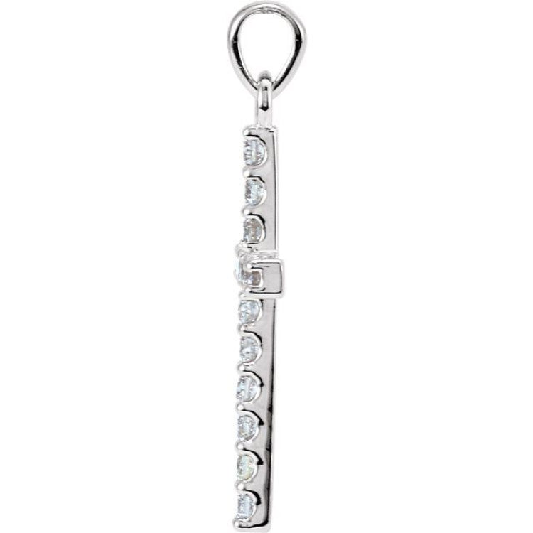 Platinum 1 1/4 CTW Natural Diamond Cross Pendant