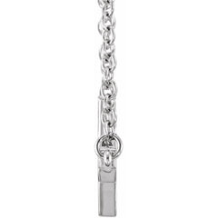 Sterling Silver 22x11.5 mm Sideways Cross 16-18" Necklace