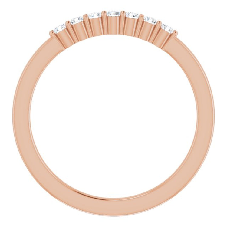 14K Rose 1/8 CTW Natural Diamond Anniversary Band