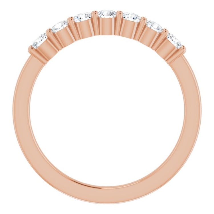 14K Rose 3/8 CTW Natural Diamond Anniversary Band