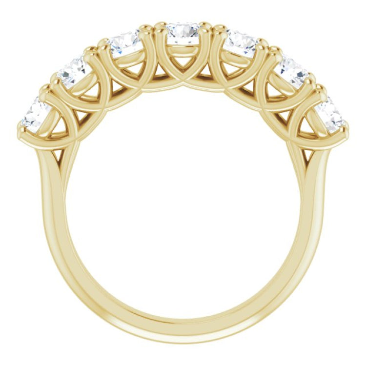 14K Yellow 1 5/8 CTW Natural Diamond Seven-Stone Anniversary Band