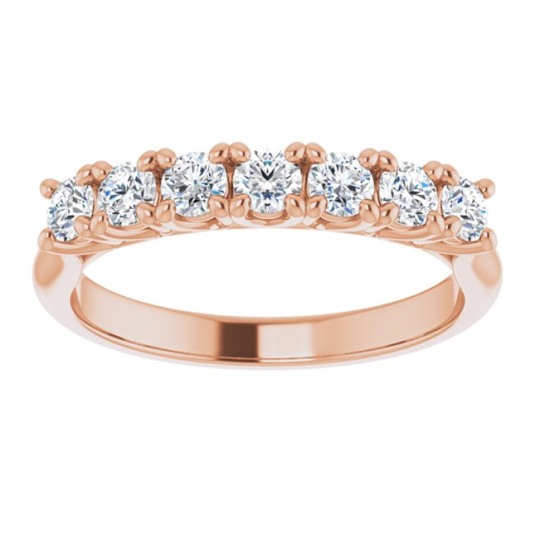 14K Rose 1/2 CTW Natural Diamond Anniversary Band
