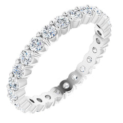 14K White 3/4 CTW Natural Diamond Eternity Band Size 4