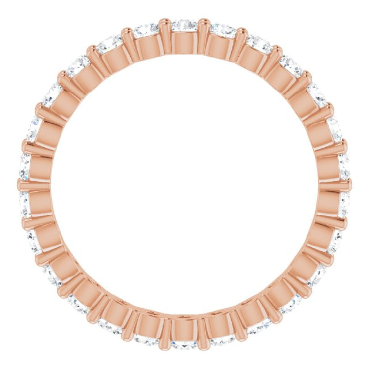 14K Rose 3/4 CTW Natural Diamond Eternity Band Size 4.5