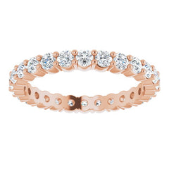 14K Rose 3/4 CTW Natural Diamond Eternity Band Size 4.5