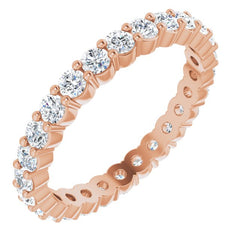 14K Rose 7/8 CTW Natural Diamond Eternity Band Size 6.5