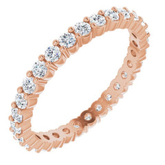 14K Rose 1/2 CTW Natural Diamond Eternity Band Size 5