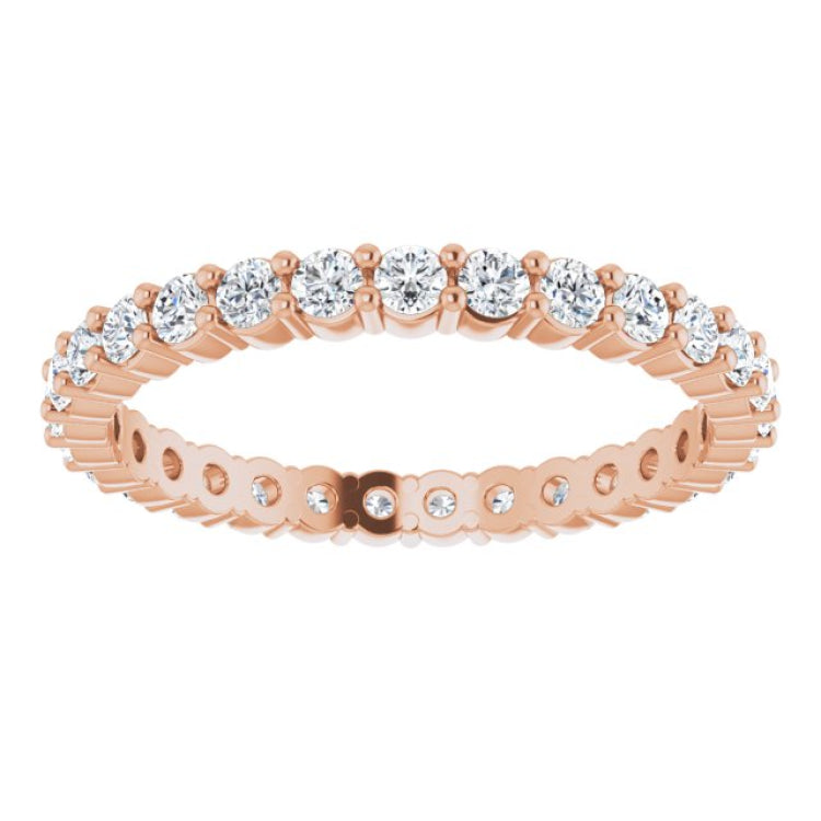 14K Rose 1/2 CTW Natural Diamond Eternity Band Size 5