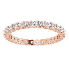 14K Rose 1/2 CTW Natural Diamond Eternity Band Size 5