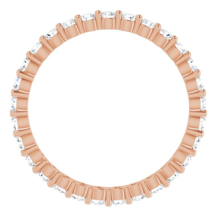 14K Rose 3/4 CTW Natural Diamond Eternity Band Size 7.5