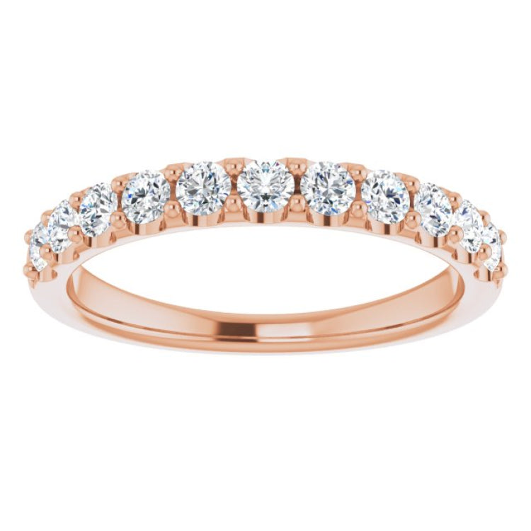 14K Rose 1/2 CTW Natural Diamond Anniversary Band