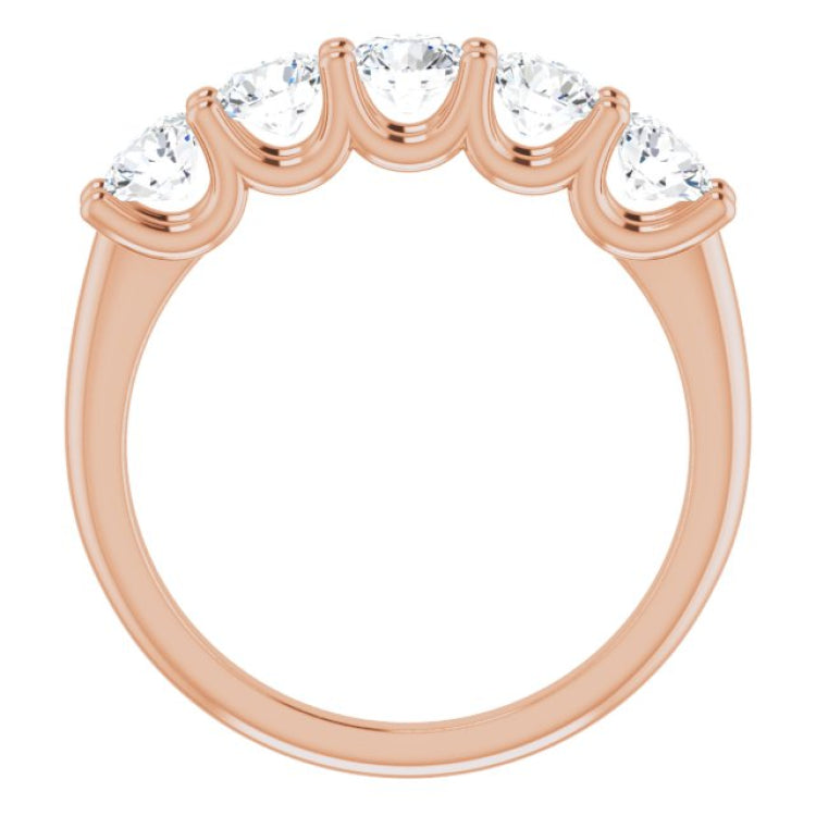 14K Rose 1 1/3 CTW Natural Diamond Anniversary Band