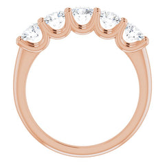 14K Rose 1 1/3 CTW Natural Diamond Anniversary Band