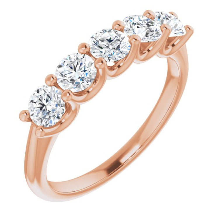 14K Rose 1 CTW Natural Diamond Anniversary Band