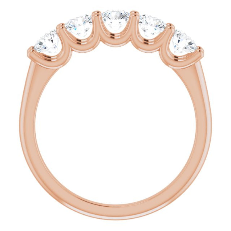 14K Rose 1 CTW Natural Diamond Anniversary Band