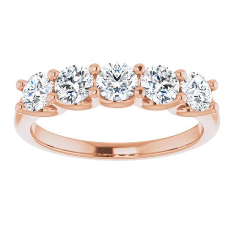 14K Rose 1 CTW Natural Diamond Anniversary Band