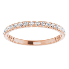 14K Rose 1/3 CTW Natural Diamond French-Set Anniversary Band