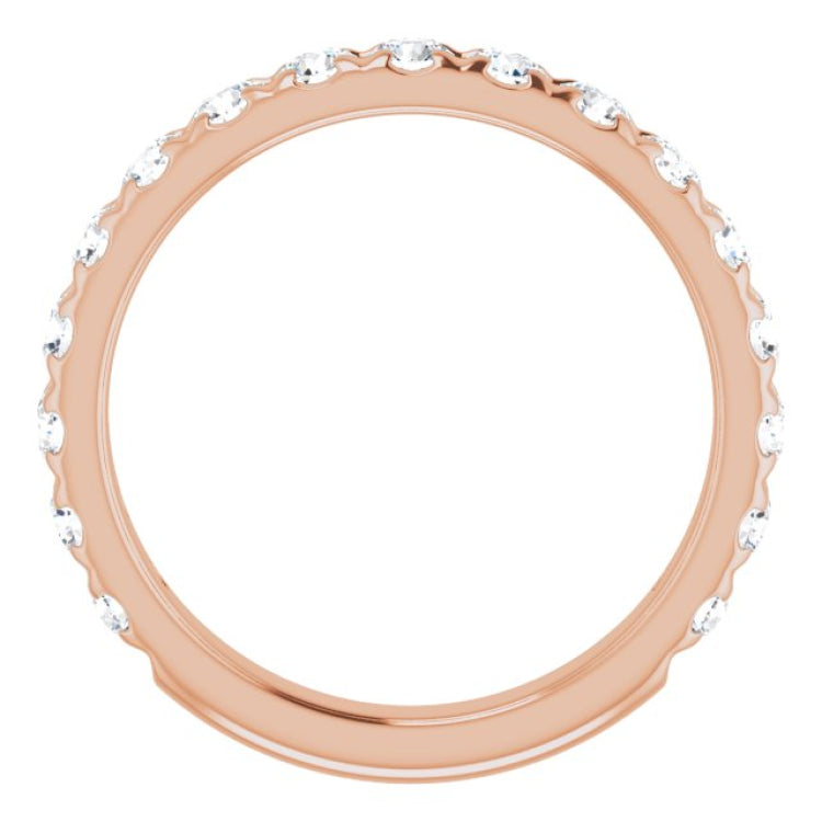 14K Rose 1 CTW Natural Diamond French-Set Anniversary Band