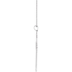 14K White Cross Necklace