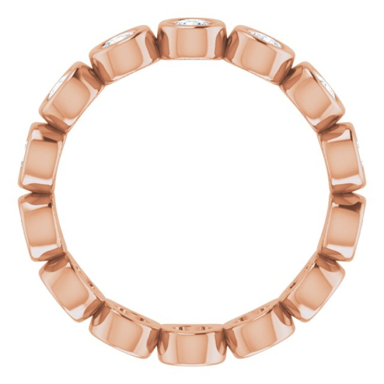 14K Rose 1 CTW Natural Diamond Eternity Band Size 7