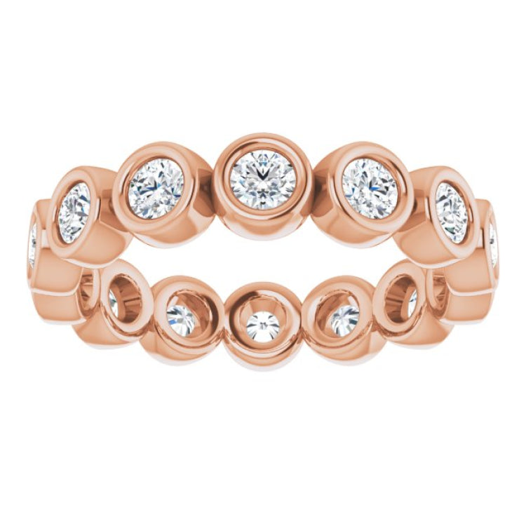 14K Rose 1 CTW Natural Diamond Eternity Band Size 7