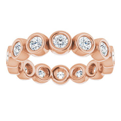 14K Rose 1 CTW Natural Diamond Eternity Band Size 7