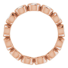 14K Rose 1 3/8 CTW Natural Diamond Eternity Band Size 7