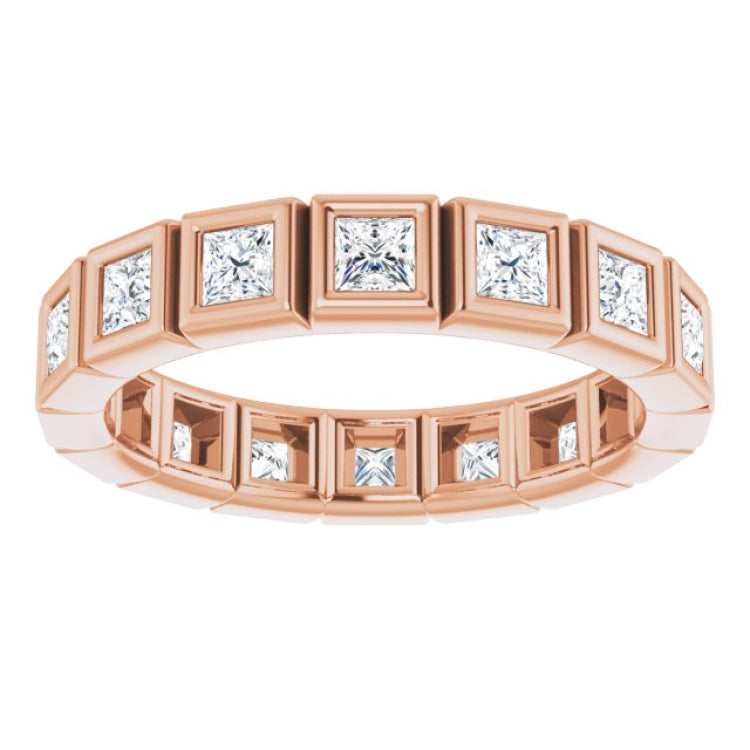 14K Rose 1 1/5 CTW Natural Diamond Eternity Band Size 7