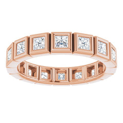 14K Rose 1 1/5 CTW Natural Diamond Eternity Band Size 7