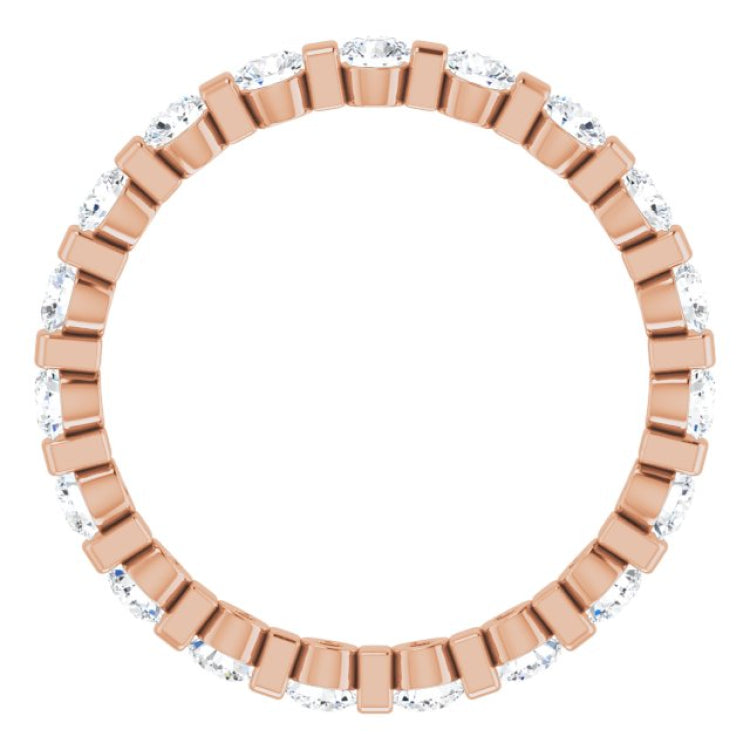 14K Rose 1 CTW Natural Diamond Eternity Band Size 7