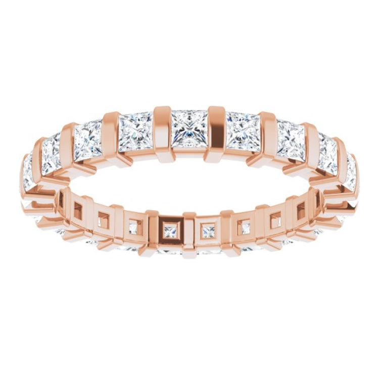 14K Rose 1 1/5 CTW Natural Diamond Eternity Band Size 7