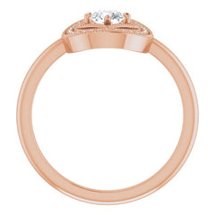 14K Rose 1/3 CTW Natural Diamond Ring