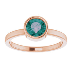 14K Rose 6 mm Lab-Grown Alexandrite Ring