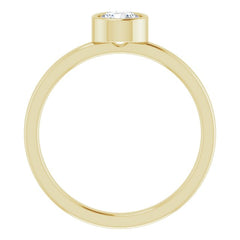 14K Yellow 5 mm Natural White Sapphire Ring