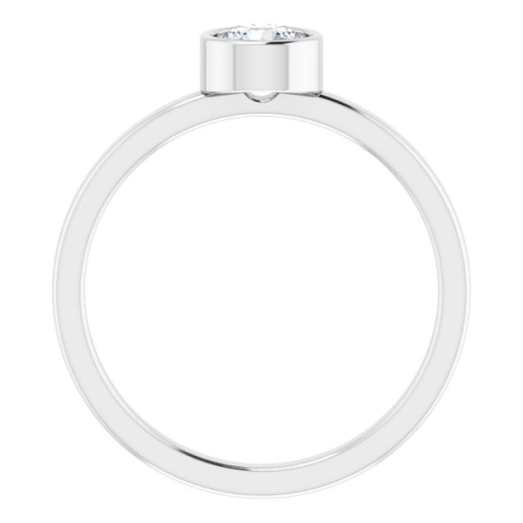 Platinum 5 mm Natural White Sapphire Ring