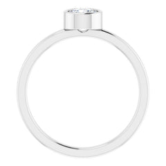 Platinum 5 mm Natural White Sapphire Ring
