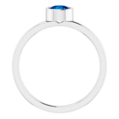 Platinum 5 mm Lab-Grown Blue Sapphire Ring