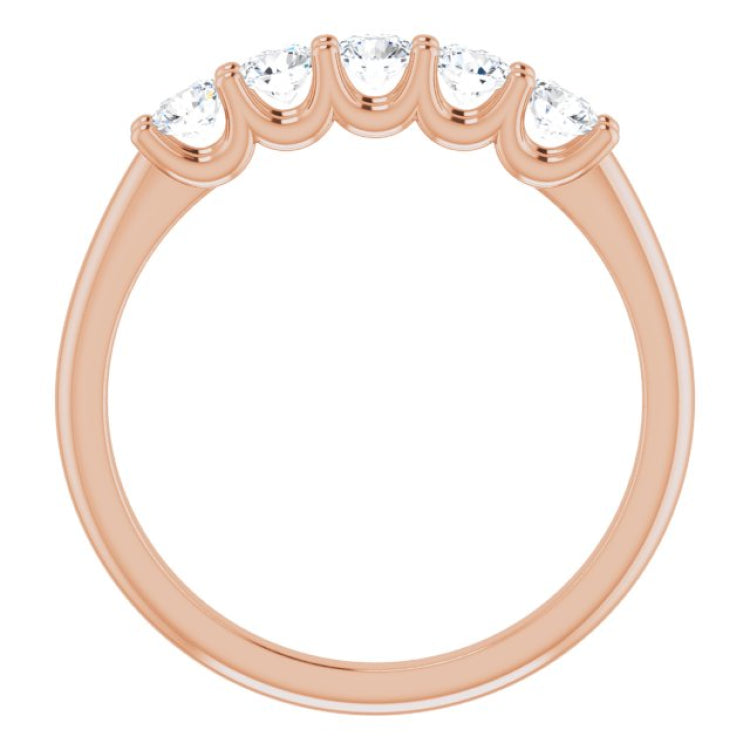14K Rose 1/2 CTW Natural Diamond Anniversary Band
