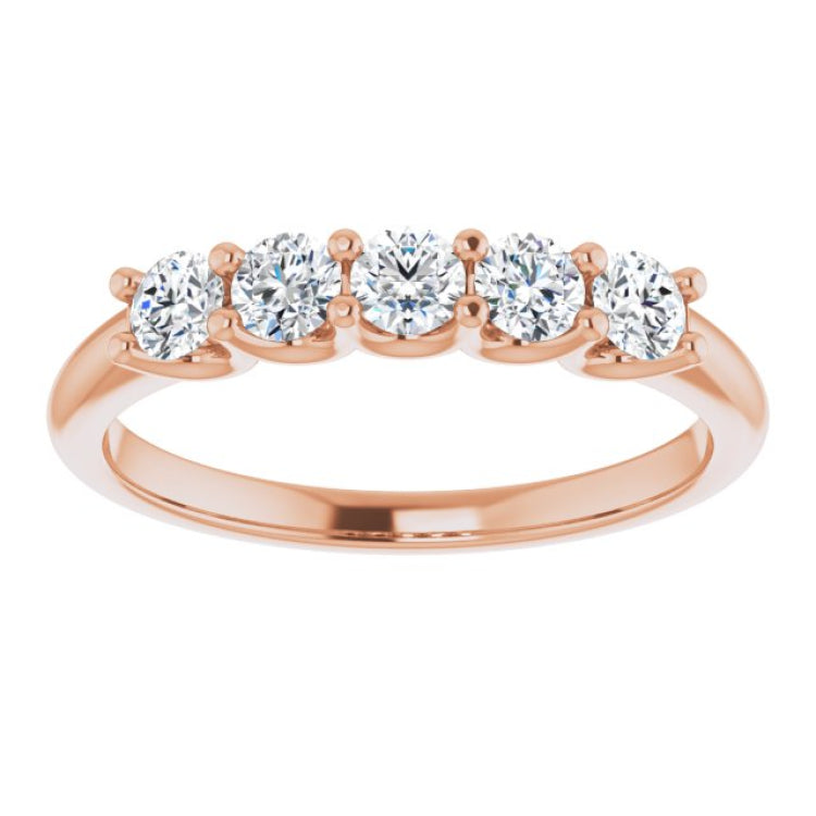 14K Rose 1/2 CTW Natural Diamond Anniversary Band