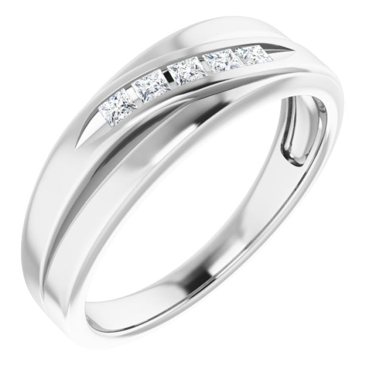 Platinum 1/4 CTW Natural Diamond Band