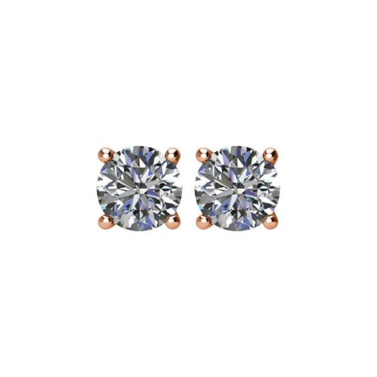 14K Rose Gold 1 CTW Natural Diamond Earrings