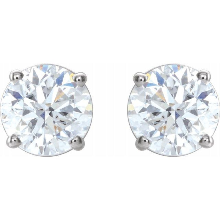 14K White Gold 1 1/2 CTW Natural Diamond Earrings