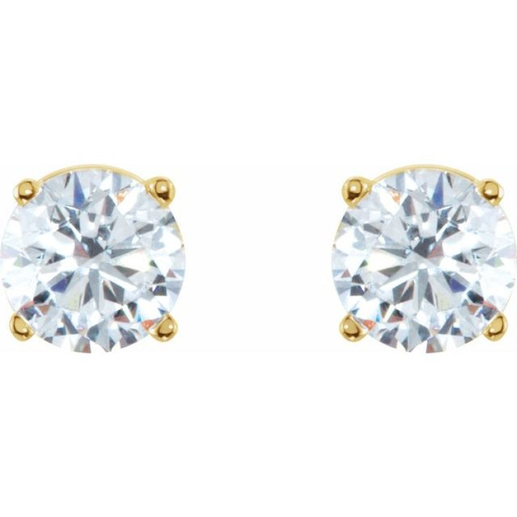 14K Yellow 2 CTW Natural Diamond Stud Earrings